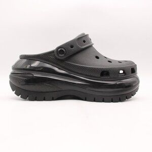 Crocs Classic Mega Crush Clog Women's Size 7 Black Platform Slip On Sandals